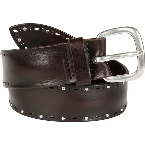 Studded Soft Bull Leather Belt , Herren, Größe: 90 CM - Orciani - Modalova