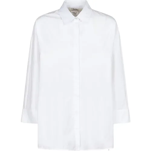 Popeline Shirt with Pointed Collar , female, Sizes: S, XS, 2XS - Max Mara - Modalova