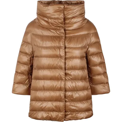 Quilted Down Cape Jacket Fw24 , female, Sizes: L, XS, XL, 2XS, 2XL - Herno - Modalova