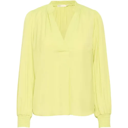 Lime Sorbet Blouse with V-Neck and Long Sleeves , female, Sizes: XS - InWear - Modalova