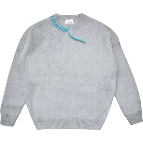 Mohair Strickpullover Grau Regular Fit , Herren, Größe: M - Bonsai - Modalova