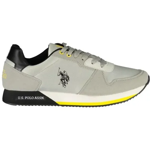 Graue Lace-Up Sports Sneakers mit Ikonischem Logo , Herren, Größe: 42 EU - U.s. Polo Assn. - Modalova