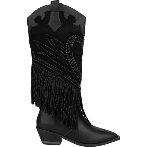 Fringed Leather Boots , female, Sizes: 5 UK, 8 UK, 4 UK, 7 UK, 3 UK, 6 UK - Alma en Pena - Modalova