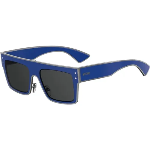 Blau Graue Sonnenbrille Mos001/S-Pjp (Ir) , Damen, Größe: 54 MM - Moschino - Modalova