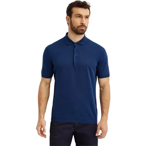 Navy Polo Shirt Classic Cut , male, Sizes: M - Fay - Modalova