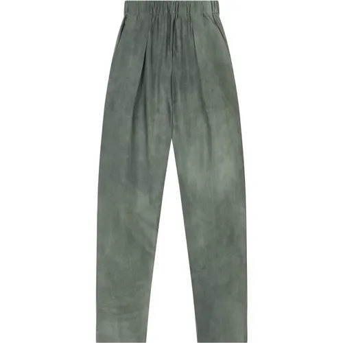 Silk High-Waisted Jade Pants , female, Sizes: XL, M - Cortana - Modalova