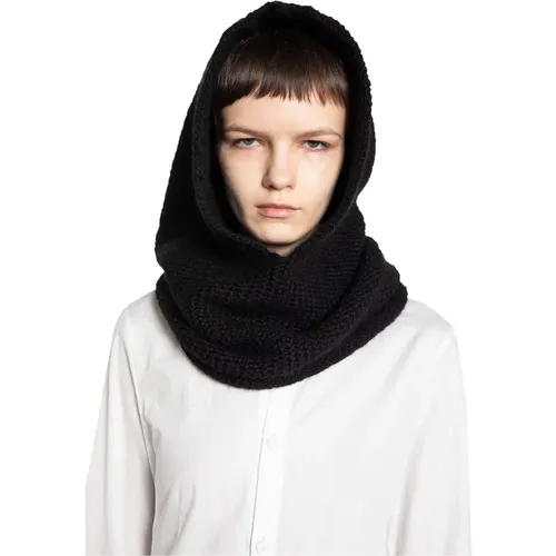 Alpaca Knit Hooded Warmer , female, Sizes: M - Yohji Yamamoto - Modalova