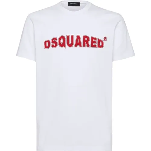 Logo-Print Rundhals T-Shirt , Herren, Größe: M - Dsquared2 - Modalova