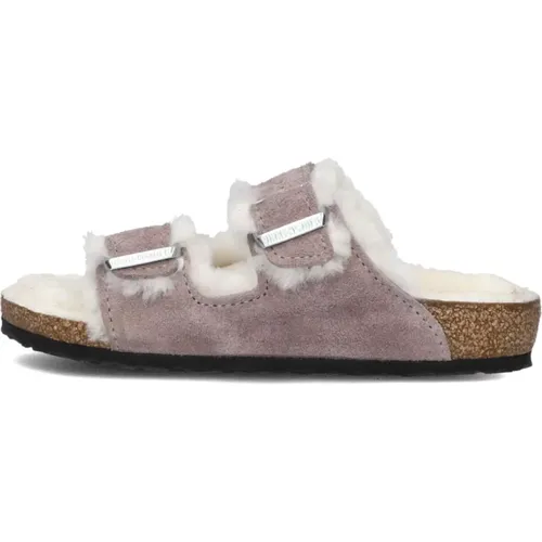 Lila Shearling Mädchen Pantoletten , Damen, Größe: 31 EU - Birkenstock - Modalova