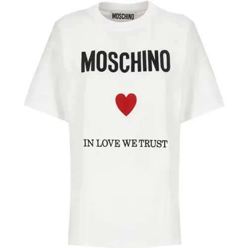 Women's Cotton T-shirt Love Trust , female, Sizes: M, S, XS - Moschino - Modalova