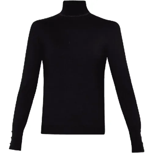 Schwarzer Geschlossener Strickpullover , Damen, Größe: M - Liu Jo - Modalova