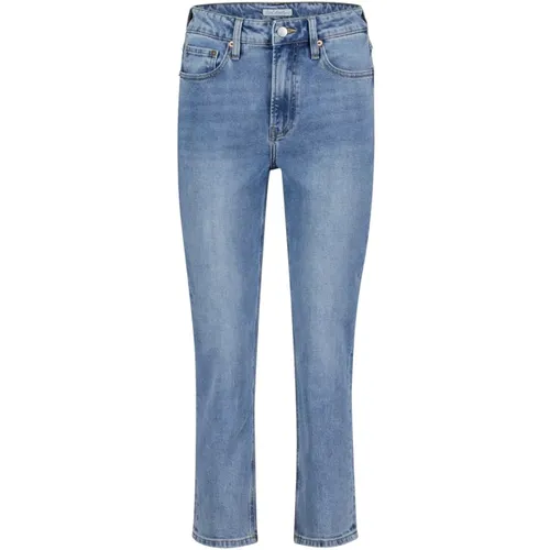 Light Stone Straight Jeans , female, Sizes: 3XL, L, S, M - Red Button - Modalova