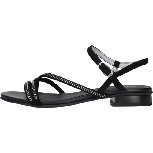 Schwarze Sandalen mit Nieten , Damen, Größe: 37 EU - Nerogiardini - Modalova