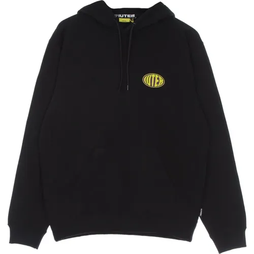 Schwarzer Hoodie mit Kängurutasche , Herren, Größe: S - IUTER - Modalova