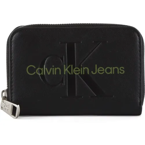 Eco-Leder Reißverschluss Geldbörse Logo-Druck - Calvin Klein Jeans - Modalova
