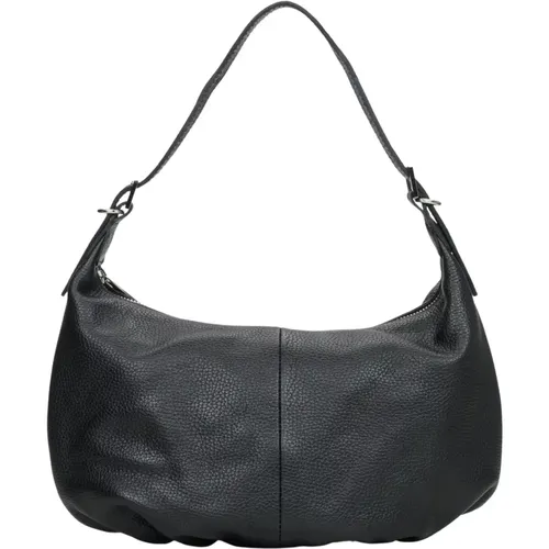 Schwarze Baguette Leder Tasche Luxus Stil - Estro - Modalova
