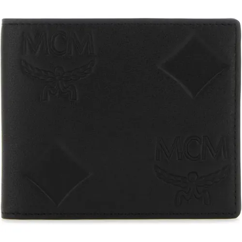 Klassische Schwarze Leder Brieftasche , Herren, Größe: ONE Size - MCM - Modalova