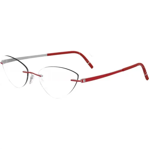Rote Brillenfassungen Momentum , Damen, Größe: 56 MM - Silhouette - Modalova