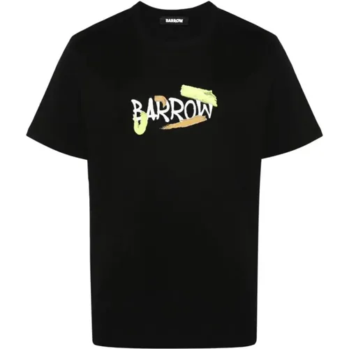 Schwarzes Jersey T-Shirt , Herren, Größe: L - Barrow - Modalova