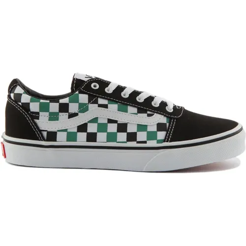 Youth Black Green Checkerboard Sneakers , female, Sizes: 1 UK, 2 UK, 3 1/2 UK - Vans - Modalova