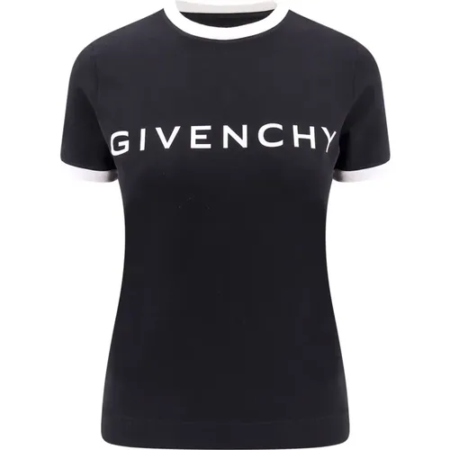 Kontrastdetail Baumwoll T-Shirt , Damen, Größe: XS - Givenchy - Modalova