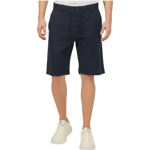 Linen Bermuda Shorts , male, Sizes: W30, W34, W36 - Hugo Boss - Modalova