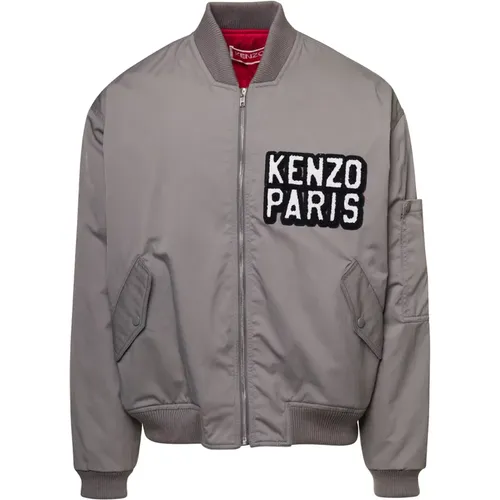 Dark Grey Bomber Jacket for Men , male, Sizes: M - Kenzo - Modalova