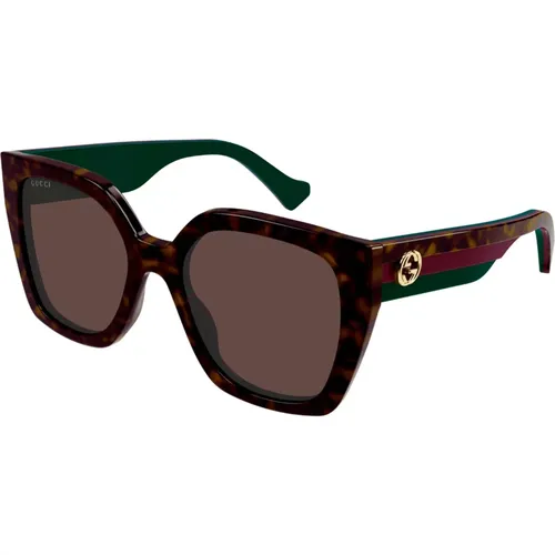 Braune Sonnenbrille Ss23 , Damen, Größe: 55 MM - Gucci - Modalova