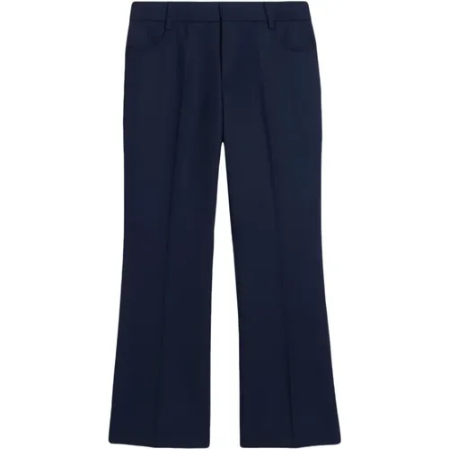 Midnight Cropped Flared Trousers , female, Sizes: XS - Ami Paris - Modalova