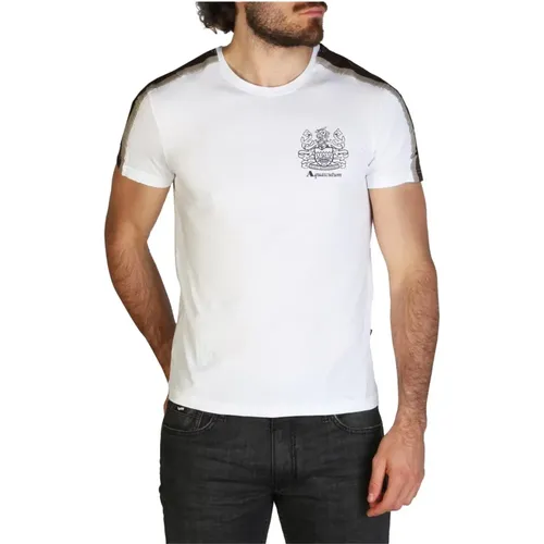 Logo Baumwoll T-Shirt für Herren , Herren, Größe: M - Aquascutum - Modalova