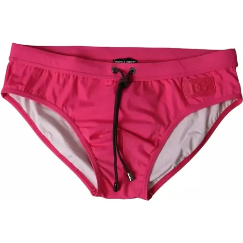 Rosa Logo Badehose mit Kordelzug , Herren, Größe: M - Dolce & Gabbana - Modalova