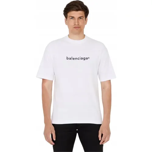 Logo Print T-Shirt - Weiß - Balenciaga - Modalova