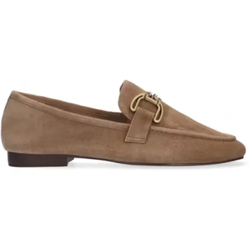 Suede Moccasin with Golden Clasp , female, Sizes: 4 UK, 3 UK - Bibi Lou - Modalova