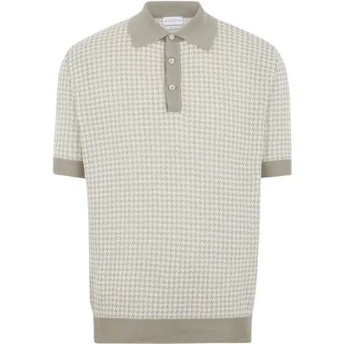 Geometric Jacquard Cotton Polo Shirt , male, Sizes: 4XL - Ballantyne - Modalova