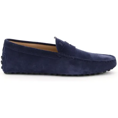 Suede Driver Loafers with Penny Bar , male, Sizes: 9 UK, 8 UK - TOD'S - Modalova