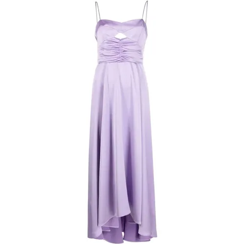 Lavender Ruched Flared Dress , female, Sizes: XL, 2XL - pinko - Modalova