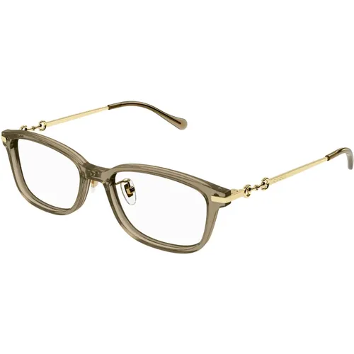 Brown Gold Eyewear Frames , unisex, Sizes: 52 MM - Gucci - Modalova