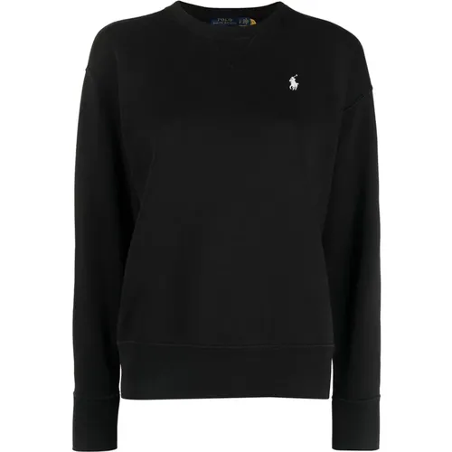 Schwarzer Sweatshirt mit Besticktem Logo , Damen, Größe: XL - Ralph Lauren - Modalova