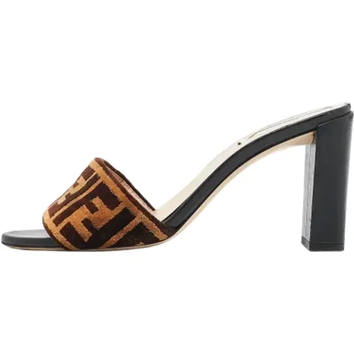 Pre-owned Velvet sandals , female, Sizes: 5 1/2 UK - Fendi Vintage - Modalova