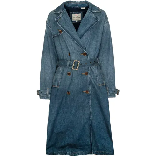 Levi's, Langer Trenchcoat mit Reverskragen , Damen, Größe: M - Levis - Modalova