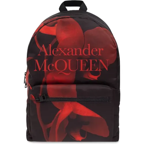 Backpack with floral motif , male, Sizes: ONE SIZE - alexander mcqueen - Modalova
