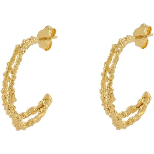 The Crumbling Rock Hoop Earrings in Gold , female, Sizes: ONE SIZE - Alighieri - Modalova