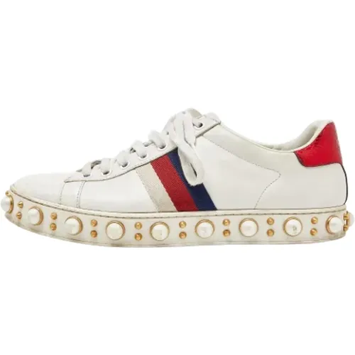Pre-owned Leather sneakers , female, Sizes: 6 UK - Gucci Vintage - Modalova