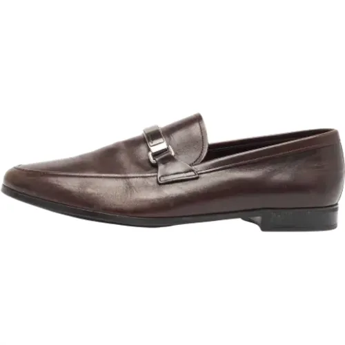 Pre-owned Leather flats , male, Sizes: 9 1/2 UK - Prada Vintage - Modalova