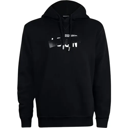 Tape Printed Hoodie , male, Sizes: L, S - Dsquared2 - Modalova