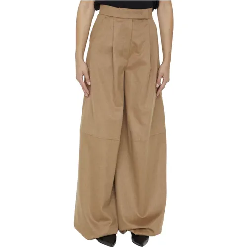 High-waisted Wide-leg Trousers , female, Sizes: S, XS, L - Max Mara - Modalova