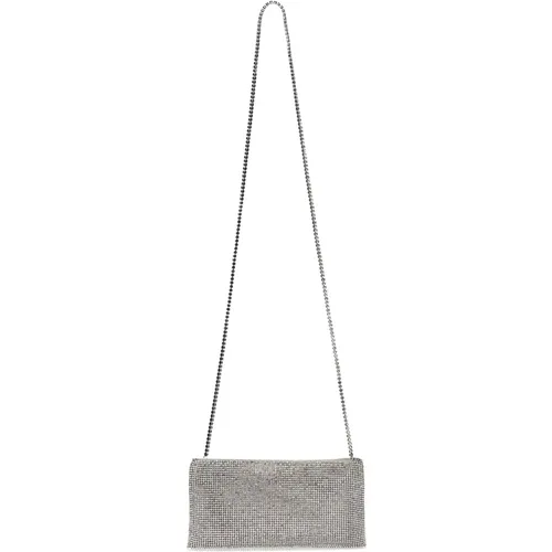 Silver Crystal Shoulder Bag , female, Sizes: ONE SIZE - Benedetta Bruzziches - Modalova