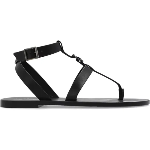 Leather sandals , male, Sizes: 9 1/2 UK, 8 UK, 7 1/2 UK, 8 1/2 UK, 6 1/2 UK, 9 UK, 6 UK, 7 UK, 10 UK - Saint Laurent - Modalova