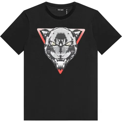 Schwarzes Print-T-Shirt , Herren, Größe: L - Antony Morato - Modalova
