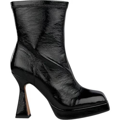 Square Toe Leather Ankle Boots , female, Sizes: 7 UK, 5 UK, 4 UK, 6 UK - Alma en Pena - Modalova